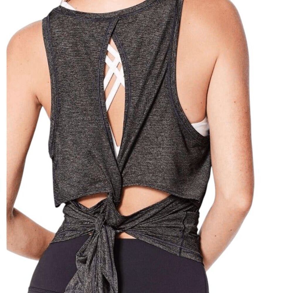 NWOT LULULEMON ATHLETICA Hold And Let Flow Tank Heathered Black Size 6
